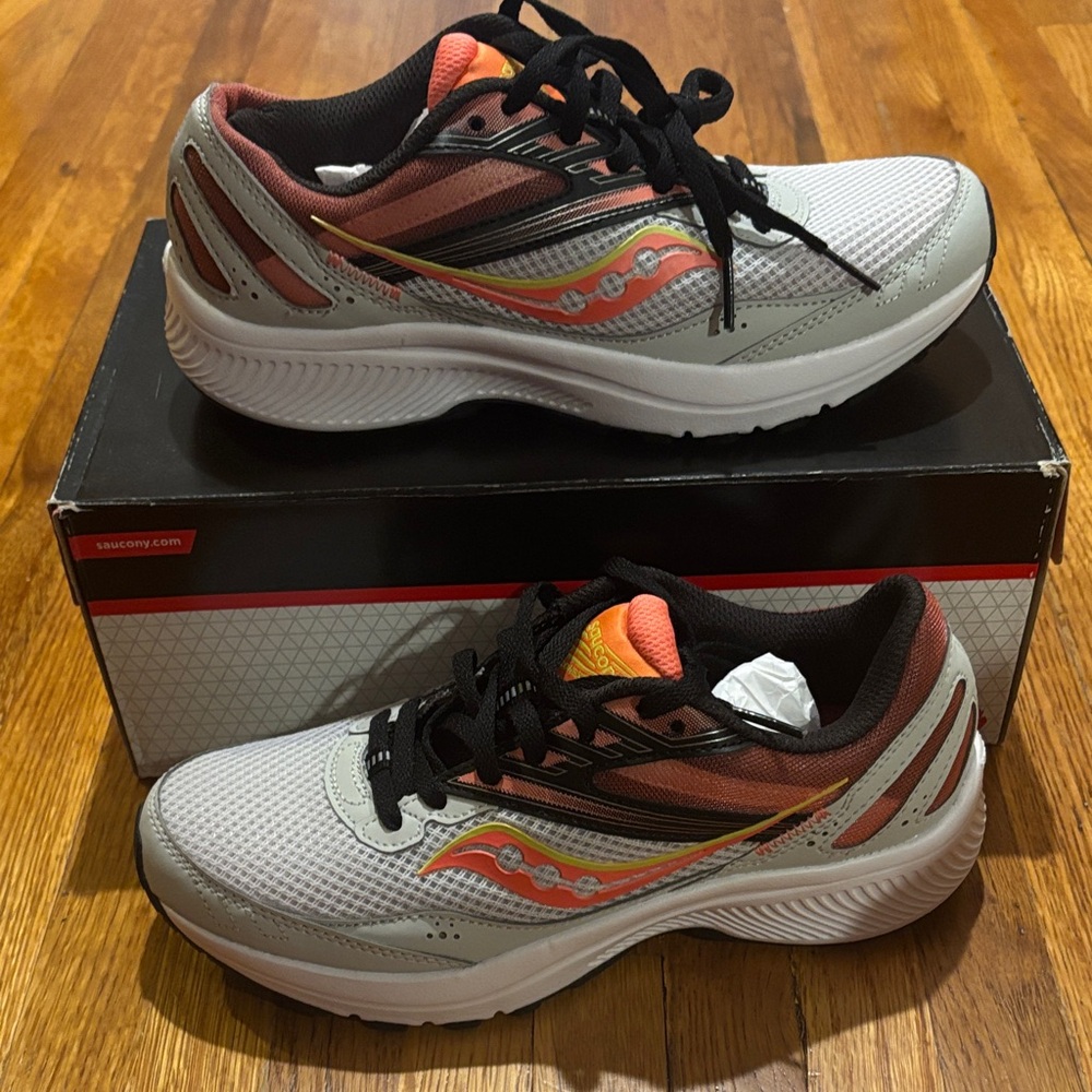 Saucony Women's White and Orange Athletic Shoes